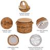 Buy cheap Small Picnic Baskets with Insulated Cooler, Picnic Basket Hamper for 2, Woodchip Wicker Basket, from wholesalers