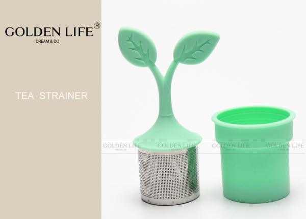 Buy cheap Drip Tray Stainless Steel Fine Mesh Tea Cup Strainers With BPA Free Silicone Lid from wholesalers