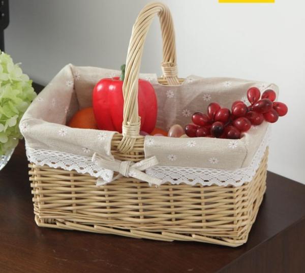 Buy cheap Handmade Natural Willow Wicker Picnic Basket Cheap Lunch Bags Hot sale products Outdoor Lunch Basket from wholesalers