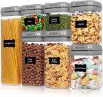 7 Pieces BPA Free Airtight Food Storage Containers Plastic Cereal Containers