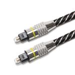 Yellow TOSLINK Optical Audio Cable Nylon Braided OD4.0 Metal Plated Connector