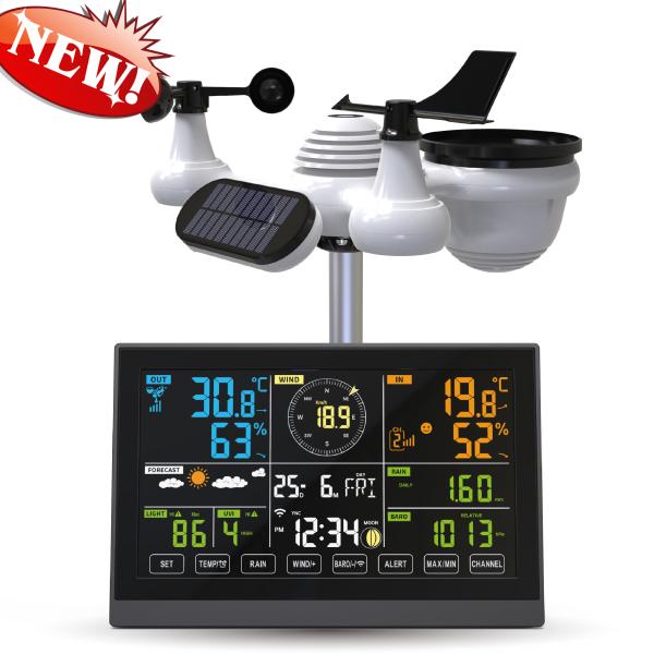 Buy cheap Remote Weather Station UVI Light Wireless Weather Station With Rain Gauge 7 In 1 from wholesalers