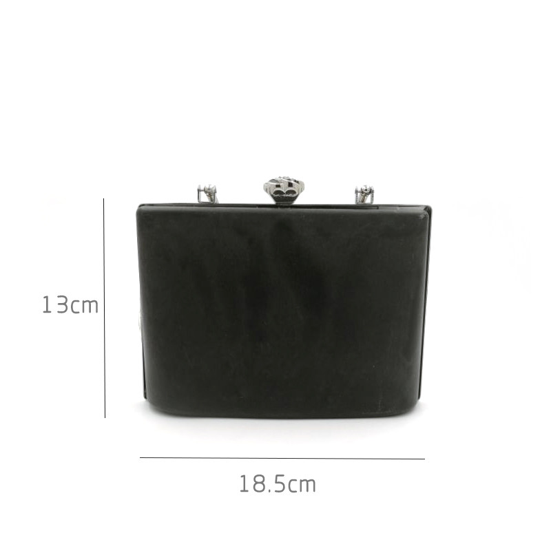 OEM fashion 18.5*13 cm silver color plastic and iron beautiful evening bag box clutch purse metal frame