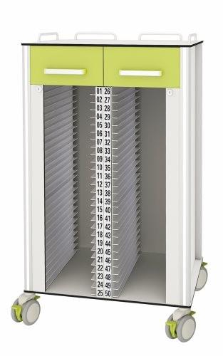 Buy cheap 50 Compartment Folder Records Hospital Medicine Trolley from wholesalers