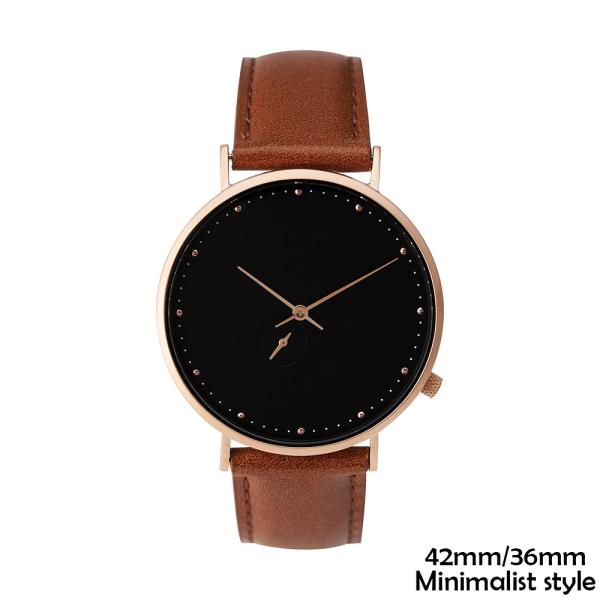 Buy cheap Custom Mens Leather Watches , Mens Wrist Watch With Brown Leather Strap from wholesalers