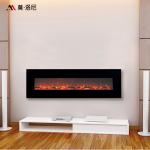 72inch Black Fan-Forced Wall Mount Electric Fireplace 1500Watt Heater Orange
