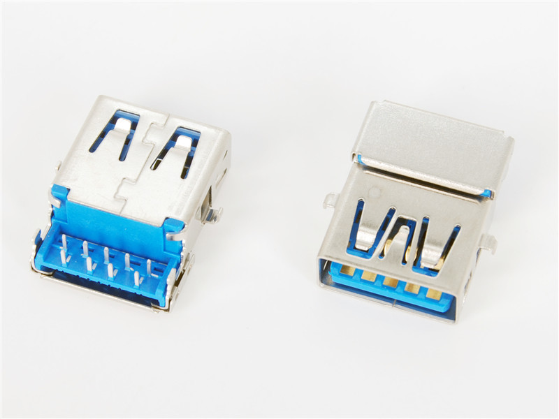 USB3.0 Female A TYPE, Ultra-thin broken board USB3.0 Connector,DIP,H=2.5, HULYN