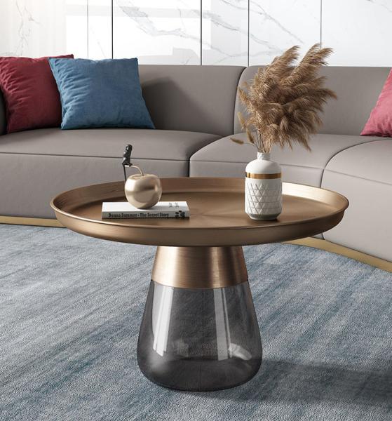 Buy cheap Brushed Brass Stainless Steel Top Bell Side Table Nordic Round from wholesalers