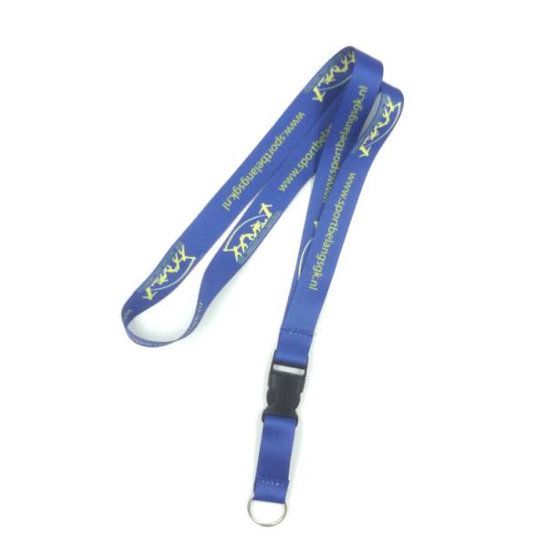 Buy cheap Printed Blue Full Color Lanyards , Screen Printed Lanyards With Key Ring from wholesalers