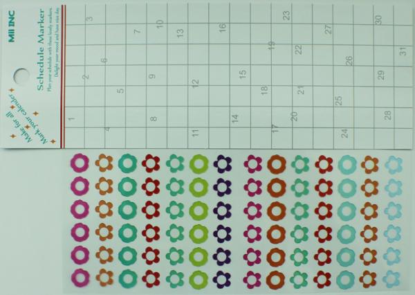 Buy cheap Fashion Holiday Calendar Reminder Stickers Paper Craft Flower Shapes Rotary Printing from wholesalers