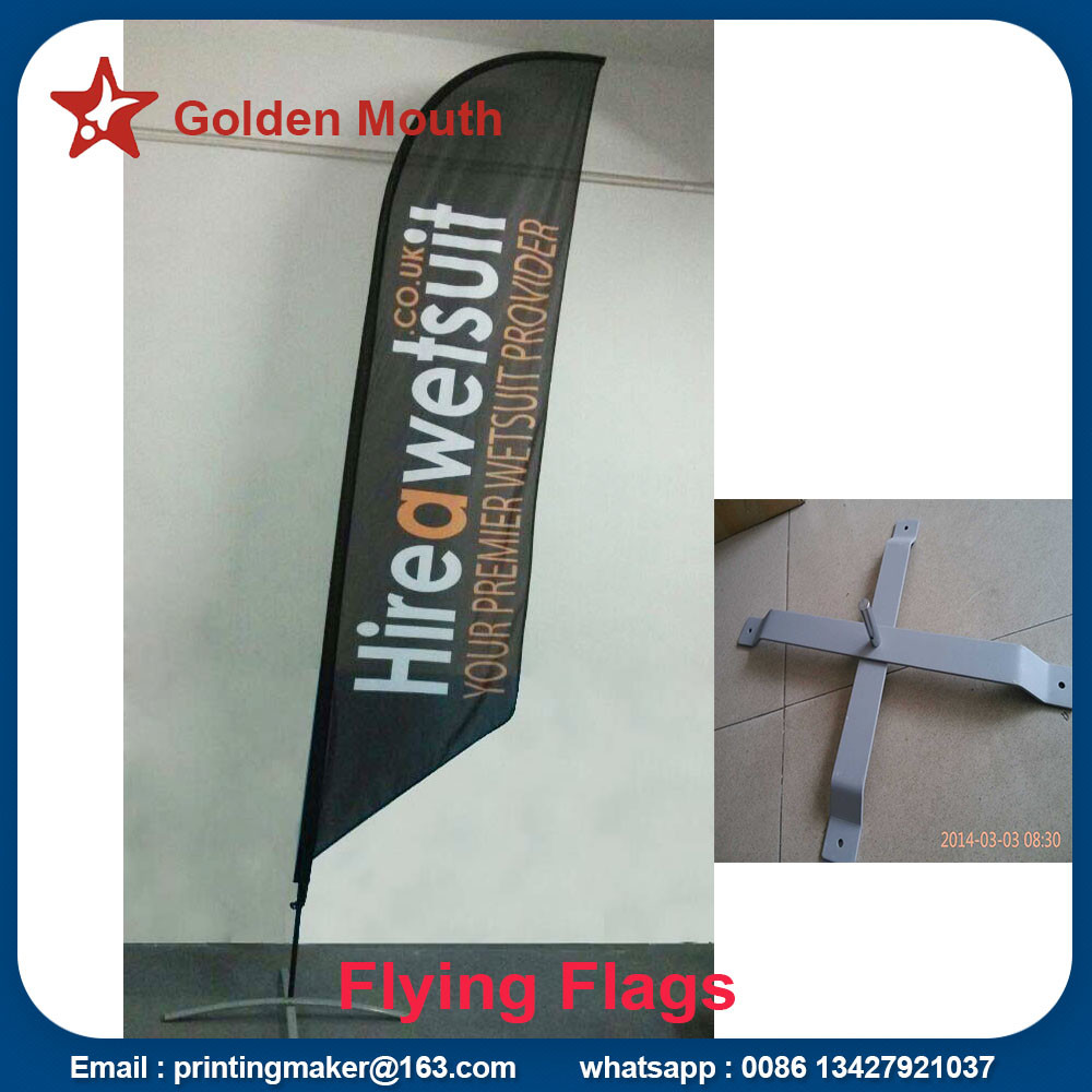 Outdoor Custom Blade Feather Flags With Ground Spike