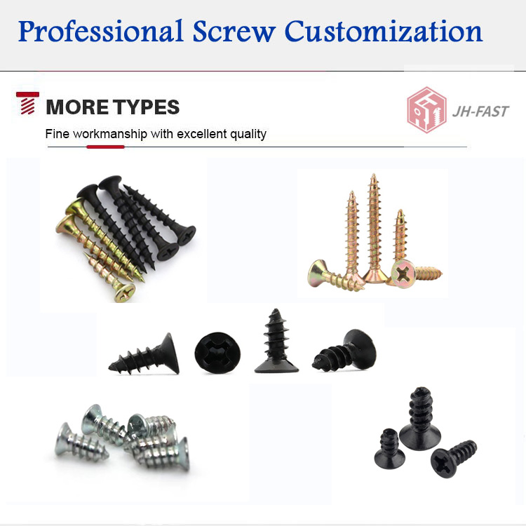 Black Bugle Head Chipboard Screw DIN 7982 Coarse Thread Drywall Screws for Remodeling