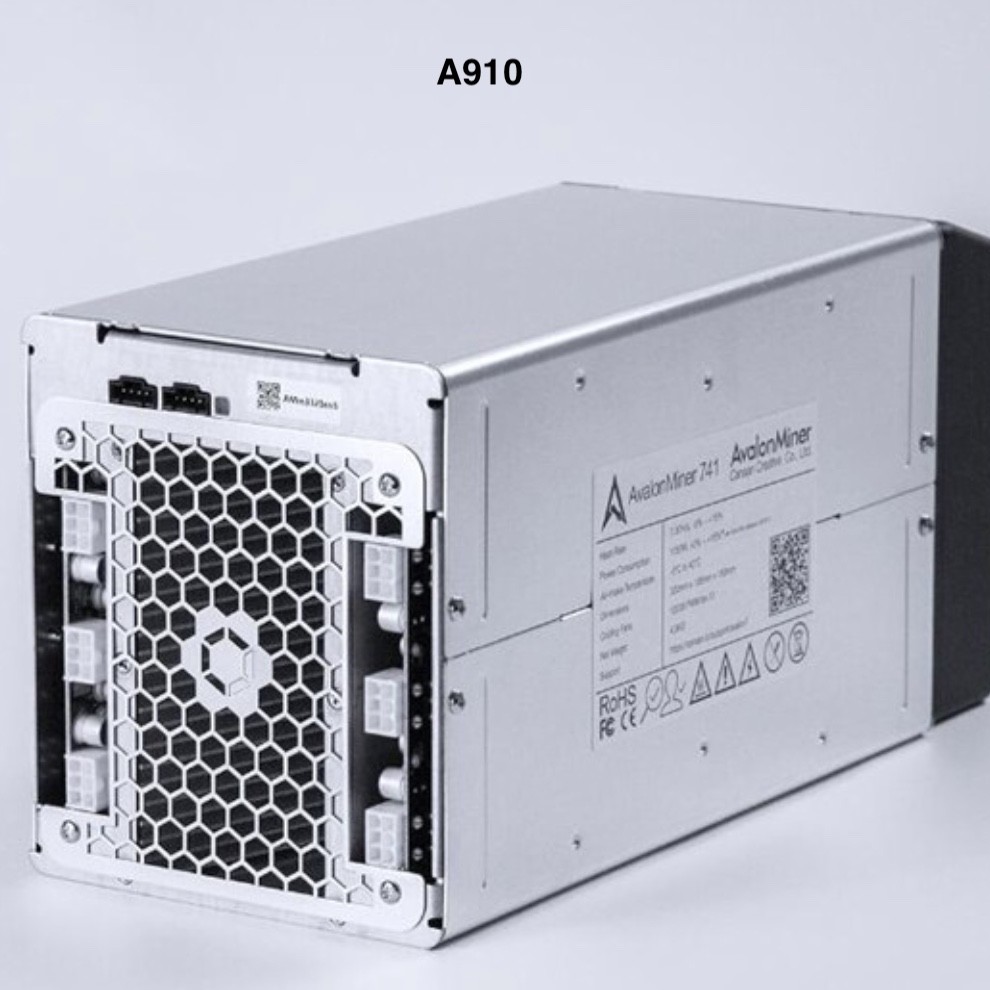 Asic Blockchain Avalon Miner A910 18.5T 1480W Power Consumption