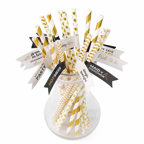 Buy cheap Durable Thick Metallic Paper Straws Resuable Christmas Paper Drinking Straws from wholesalers