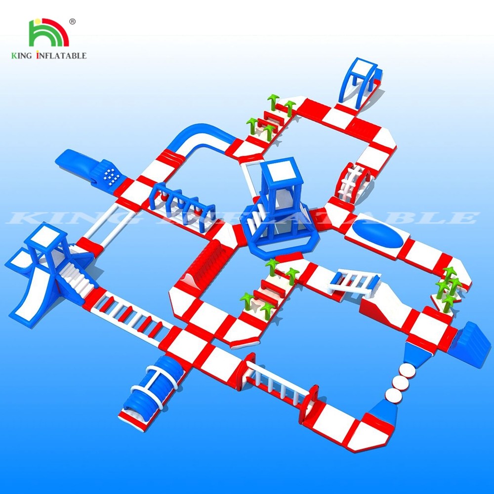 Custom Inflatable Aqua Park Commercial Inflatable Floating Water Park With Water Slide For Party Rental