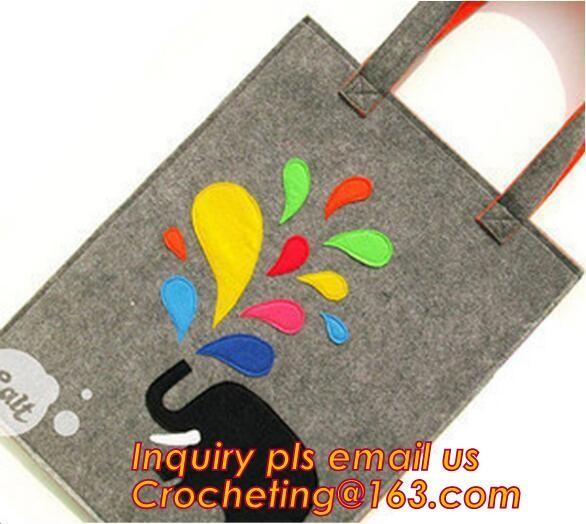 Buy cheap Cute fashion designer felt tote bag, reusable felt leisure handbags fashionable, felt clutch bag promotional convenient from wholesalers