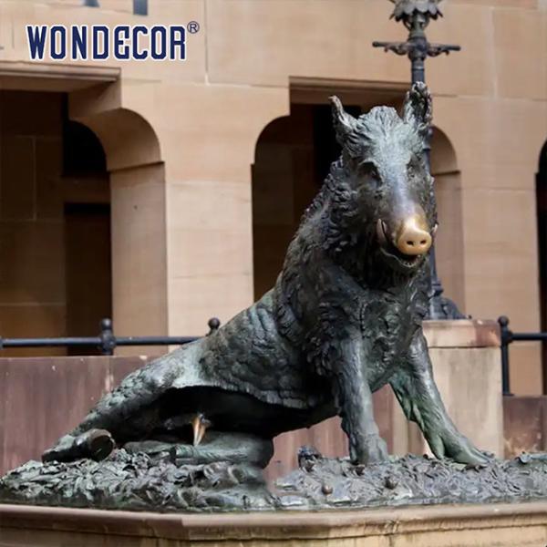 Buy cheap Large Animal Bronze Pig Sculpture Outdoor With Letter Design from wholesalers
