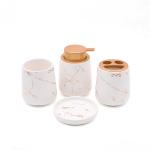 Cute Marble Ceramic Bathroom Set Soap Dispenser Sustainable For Home Hotel
