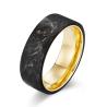 Buy cheap Forged Carbon Fiber Wedding Bands Gold Powder and Rose Gold for Men's Jewelry from wholesalers