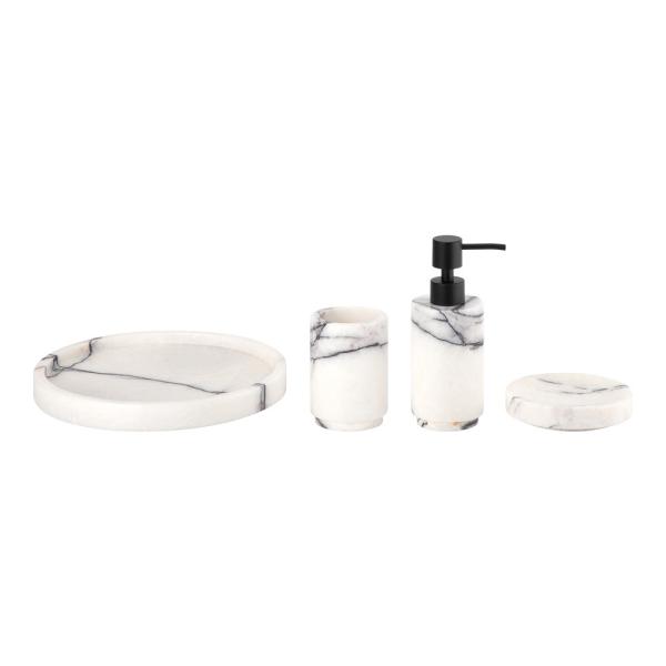 Buy cheap 4pcs Marble Bathroom Accessories Set With White Round Shape from wholesalers