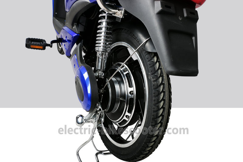 Blue Pedal Assisted Electric Scooter , 18" X 2.5 Electric Moped Scooter For Adults
