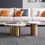 White Marble Circular Combination Coffee Table OEM ODM
