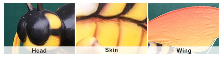 Sun Proof Giant Artificial Insects , Animatronic Bee With Realistic Stripe