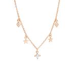 Buy cheap Star and Stone Lozenge Shape Necklace Multi Charms 925 Silver Rose Gold from wholesalers