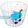 Buy cheap decorative laundry metal wire material storage basket, Vintage Metal Chicken Wire Removable Fabric Hanging Storage Baske from wholesalers