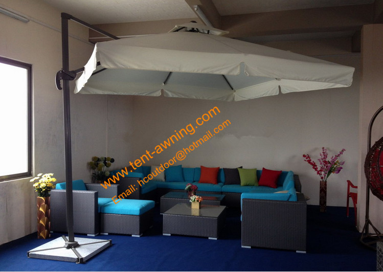 Cantilever Parasol with Vent Aluminum Waterproof Outdoor Garden Parasol