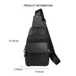 Single Shoulder Men Genuine Leather Sports Chest Bag