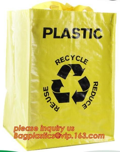 Supermarket Foldable Shopping Bag PP Woven Fabric Reusable Bag,Promotional