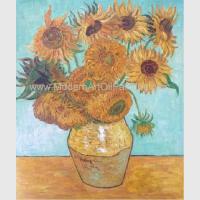 Buy cheap Hand Painted Van Gogh Oil Reproduction, Vincent Sunflowers Still Life Oil product