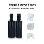 500ml Plastic Transparent/Black/White Clear Cylindrical Bottle With White/Black