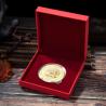 Buy cheap Red Velvet Gold Hot Stamp Logo Rigid Packaging Box Luxury Gold Coin Collection Elegantly Designed from wholesalers