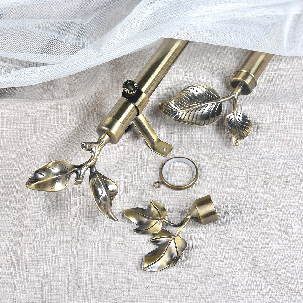 maple leaf curtain head curtain finials Customized curtain rod set single bracket