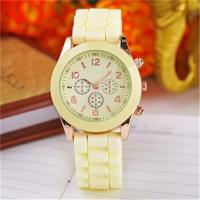 Buy cheap Color Yellow Silicone Quartz Watch 18mm Womens Silicone Watches Quartz product