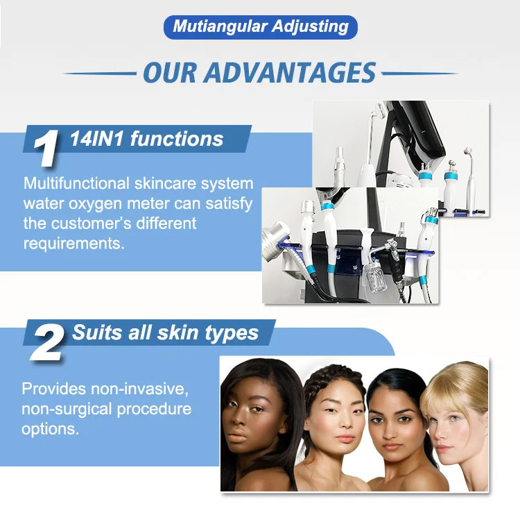 14 In 1 Microdermabrasion Machine Aqua Peeling Hydro Oxygen Facial Diamond Dermabrasion Machine