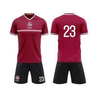Buy cheap Breathable Custom Football Jerseys Soft Resist Moisture Wicking Red Football Shirt product