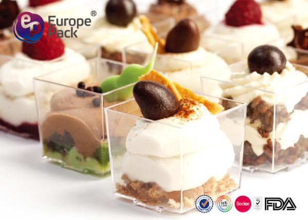 Buy cheap Pantone Color Square Disposable Plastic Dessert Cup For Wedding from wholesalers
