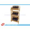 Buy cheap Natural MDF Wood Display Stands SGS / Free Standing Wine Display Shelves For Retail Shop from wholesalers