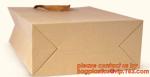 Print your own logo,fabric handles,side gusset,Custom size bottom brown grease