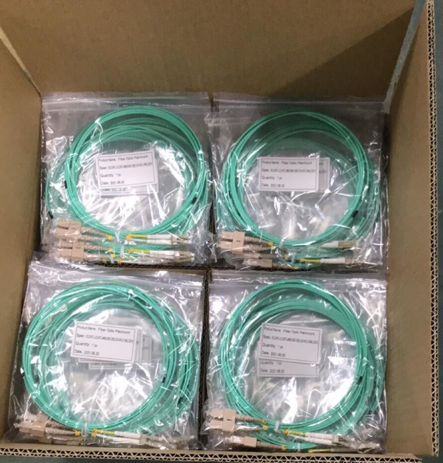 lc lc patch cord OM3 / OM4 3Meter 10 Gigabit Multimode Duplex PVC LSZH