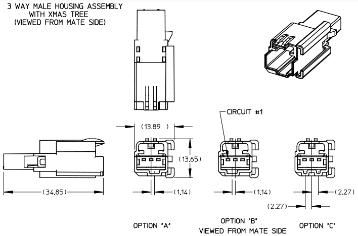 H-DAC 64 4 Way Male Housing Assembly , Automotive Pin Connectors Single Row
