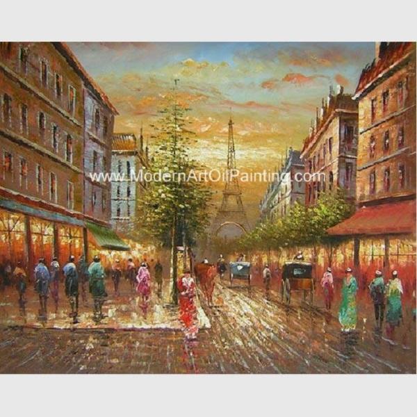 Buy cheap Thick Oil Paris Street Scene Canvas Painting Gifts Promotion Show Custom Size Color from wholesalers