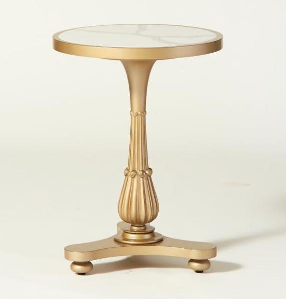 Buy cheap Stone top antique gold finish wooden side table/coffee table/end table for hotel bedroom furniture from wholesalers