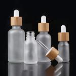 Custom Glass Cosmetic Serum Bottle 30ml 1oz Frosted Round Shoulder Dropper