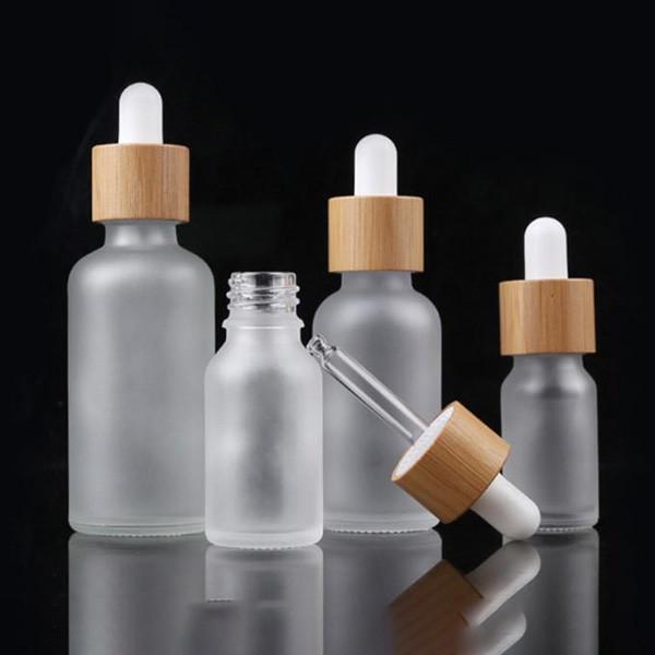 Custom Glass Cosmetic Serum Bottle 30ml 1oz Frosted Round Shoulder Dropper