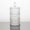 Buy cheap Stackable Clear Glass Storage Jar 10 Inch 3 Tier Glass Candy Dish Machine Pressed from wholesalers