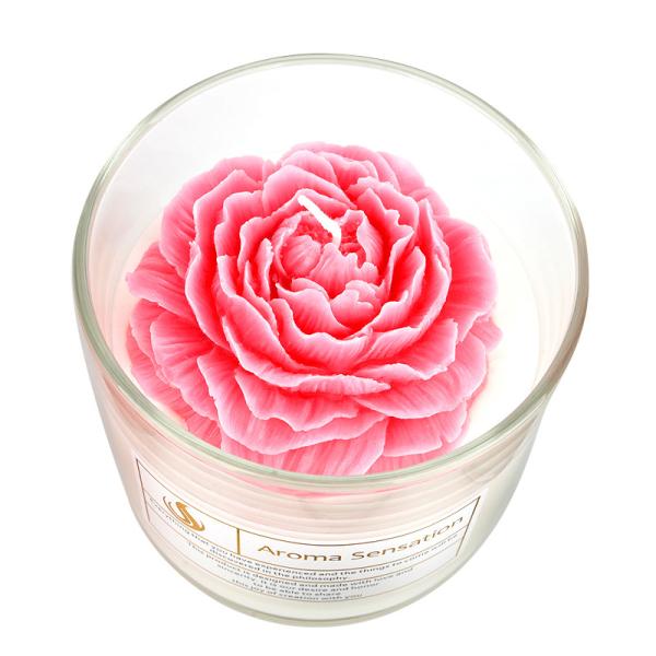 Buy cheap Parties Glass Jar Scented Candle 3D Flower Home Decor Fragrance Candle Custom Logo from wholesalers